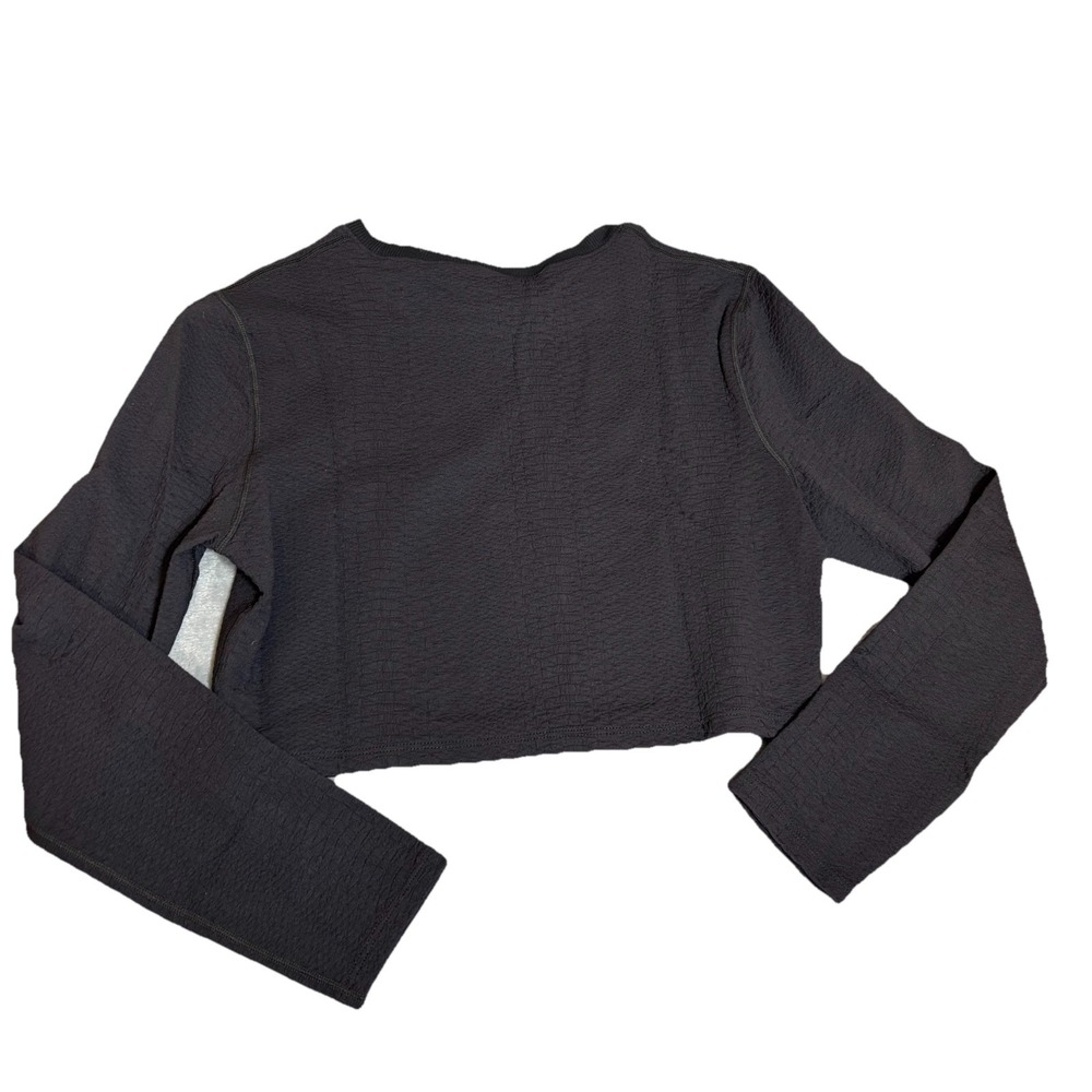 New Gigi C Isabella Snake Textured Pullover Crop Top Sweatshirt XLarge Black - Picture 7 of 8